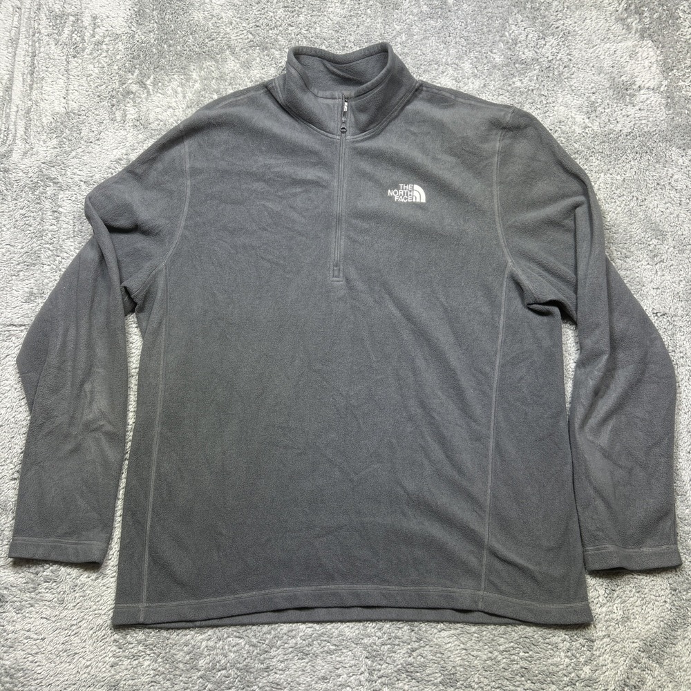 The North Face 1/4 Zip Pullover‎ Men XL Gray Fleece Mock Neck Outerwear Sweater